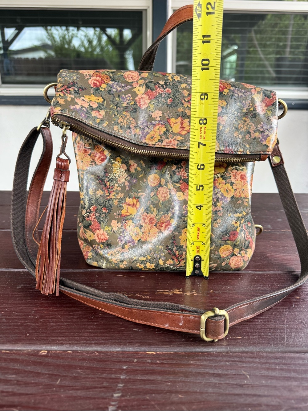 Patricia Nash Floral Leather Convertible Backpack Crossbody Bag Purse - Picture 2 of 12